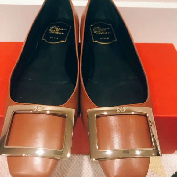 Like New Roger Vivier Trompette Quadrata 36.5 in Tan Color - With Original Box - Picture 6 of 8